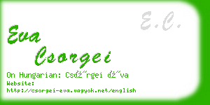 eva csorgei business card